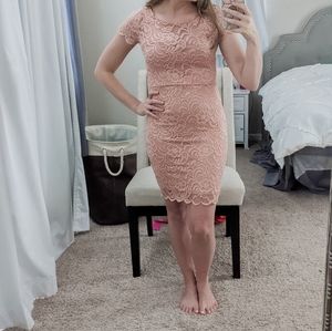 Pink lace dress